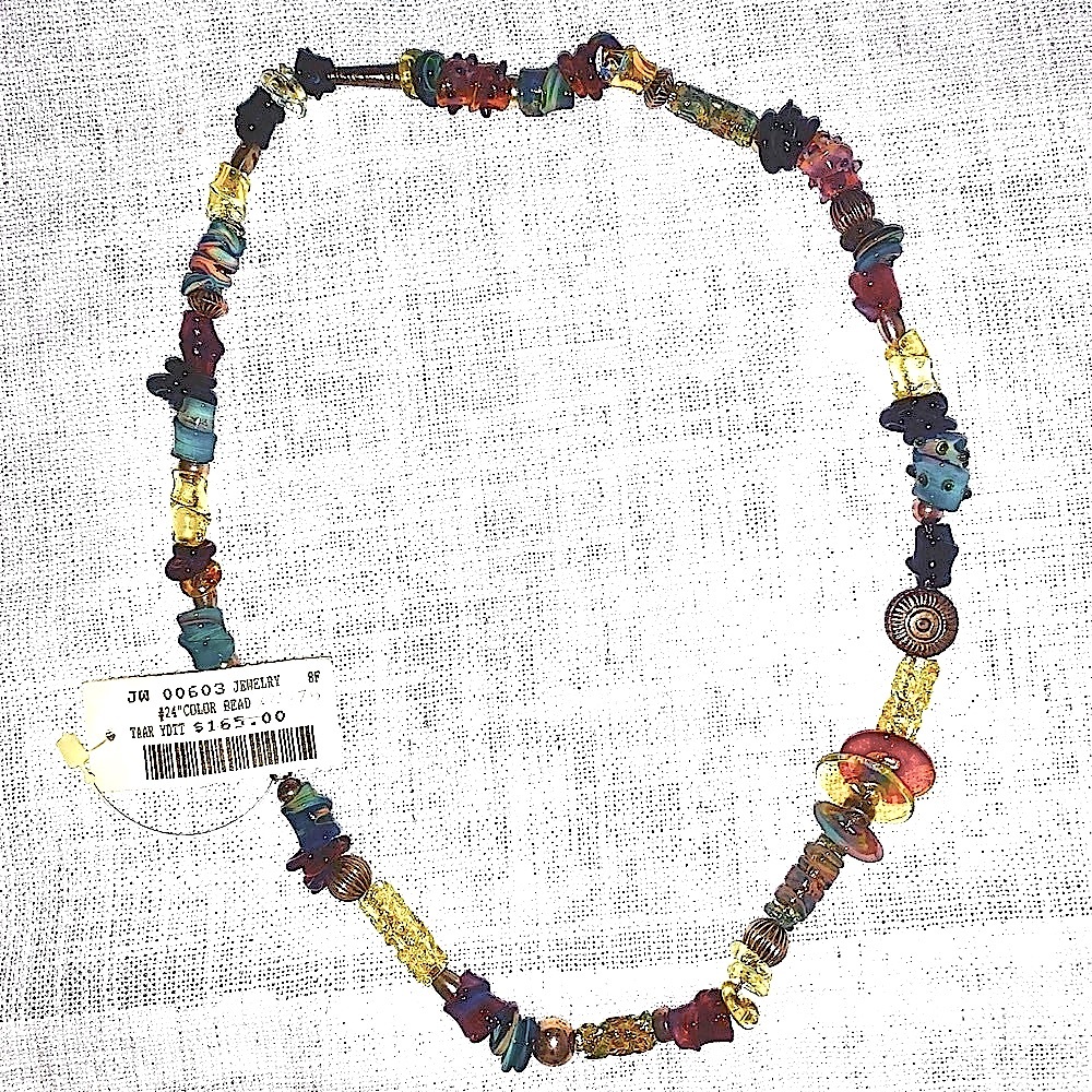 Vintage 24” Glass Beaded Necklace